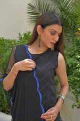 Navy Blue Chanderi Kurta Pant With Dupatta Set-AHKUDUPN-combo-361