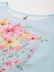 Floral Printed Beads & Stones Kurta With Trousers & Dupatta-AHKUDUPN-COMBO-884