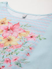Floral Printed Beads & Stones Kurta With Trousers & Dupatta-AHKUDUPN-COMBO-884