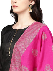 Black with Bright Pink Kurta Set-AHKUDUPN-Combo-115