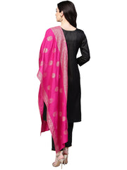 Black with Bright Pink Kurta Set-AHKUDUPN-Combo-115