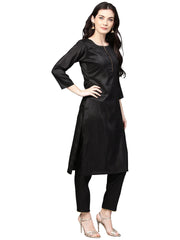 Black with Bright Pink Kurta Set-AHKUDUPN-Combo-115