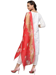 White & Gold Printed Straight Cotton Kurta Sets-AHKUDUPN-Combo-139