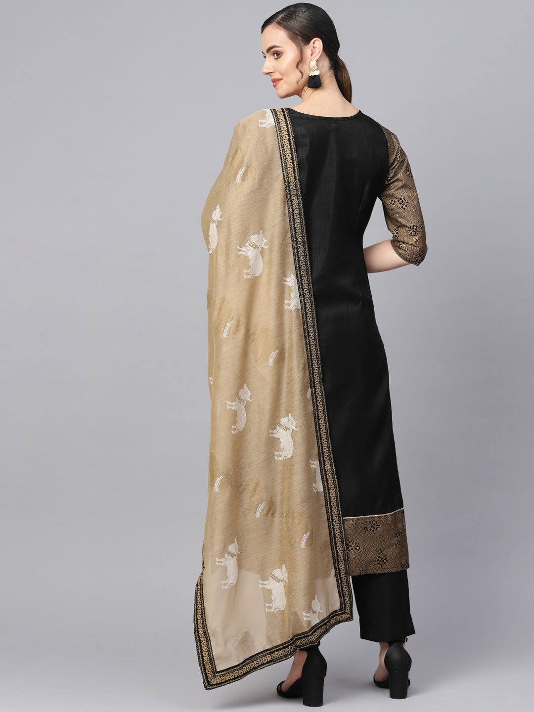 Black Kurta Set with Dupatta | Women's Indian Kurta Sets