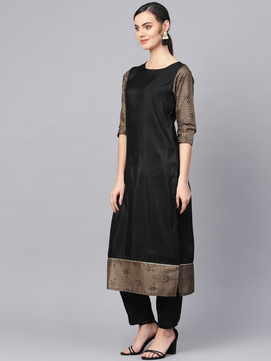 Black Kurta Set with Dupatta | Women's Indian Kurta Sets