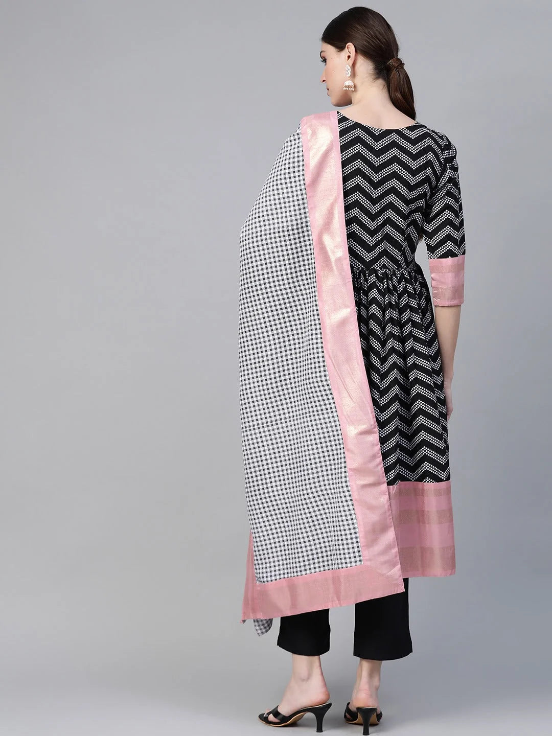 Polka Dot Kurta with Dupatta | Women's Indian Kurta Sets