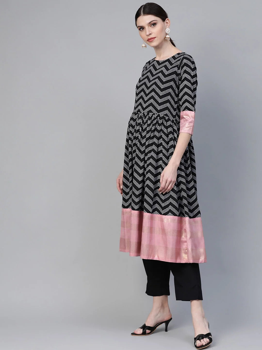 Polka Dot Kurta with Dupatta | Women's Indian Kurta Sets