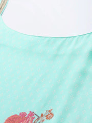 Blue Floral Printed Kurta with Patiala & With Dupatta-AHKUDUPT-COMBO-516-FF