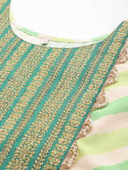 Leheriya Printed Beads & Stones Kurta with Palazzos & Dupatta-AHKUDUPZ-COMBO-542