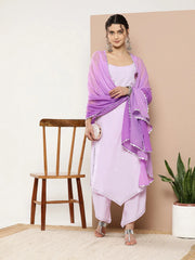 Lavender Gotta Patti Kurta with Palazzos & With Dupatta-AHKUDUPZ-COMBO-587-ICH