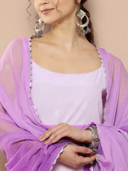 Lavender Gotta Patti Kurta with Palazzos & With Dupatta-AHKUDUPZ-COMBO-587-ICH