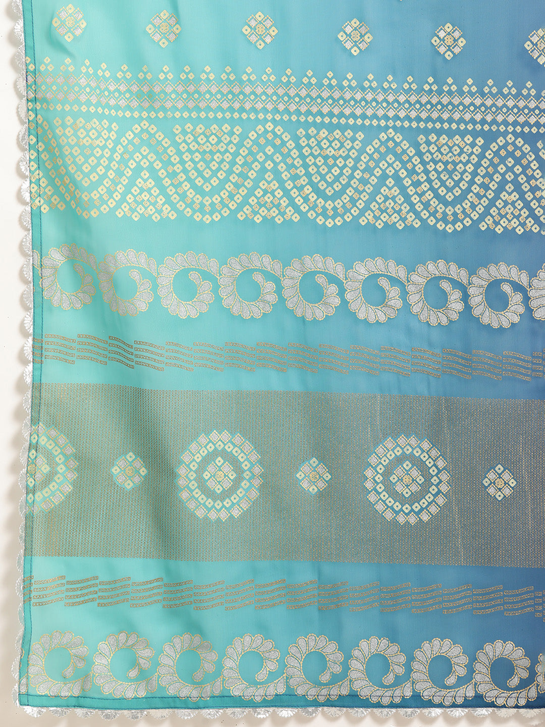 Blue Cotton Kurta and Palazzo Set with Printed Dupatta