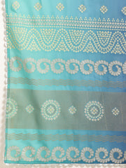 Blue Solid Pure Cotton Kurta With Palazzos & Printed Dupatta-AHKUDUPZ-COMBO-714