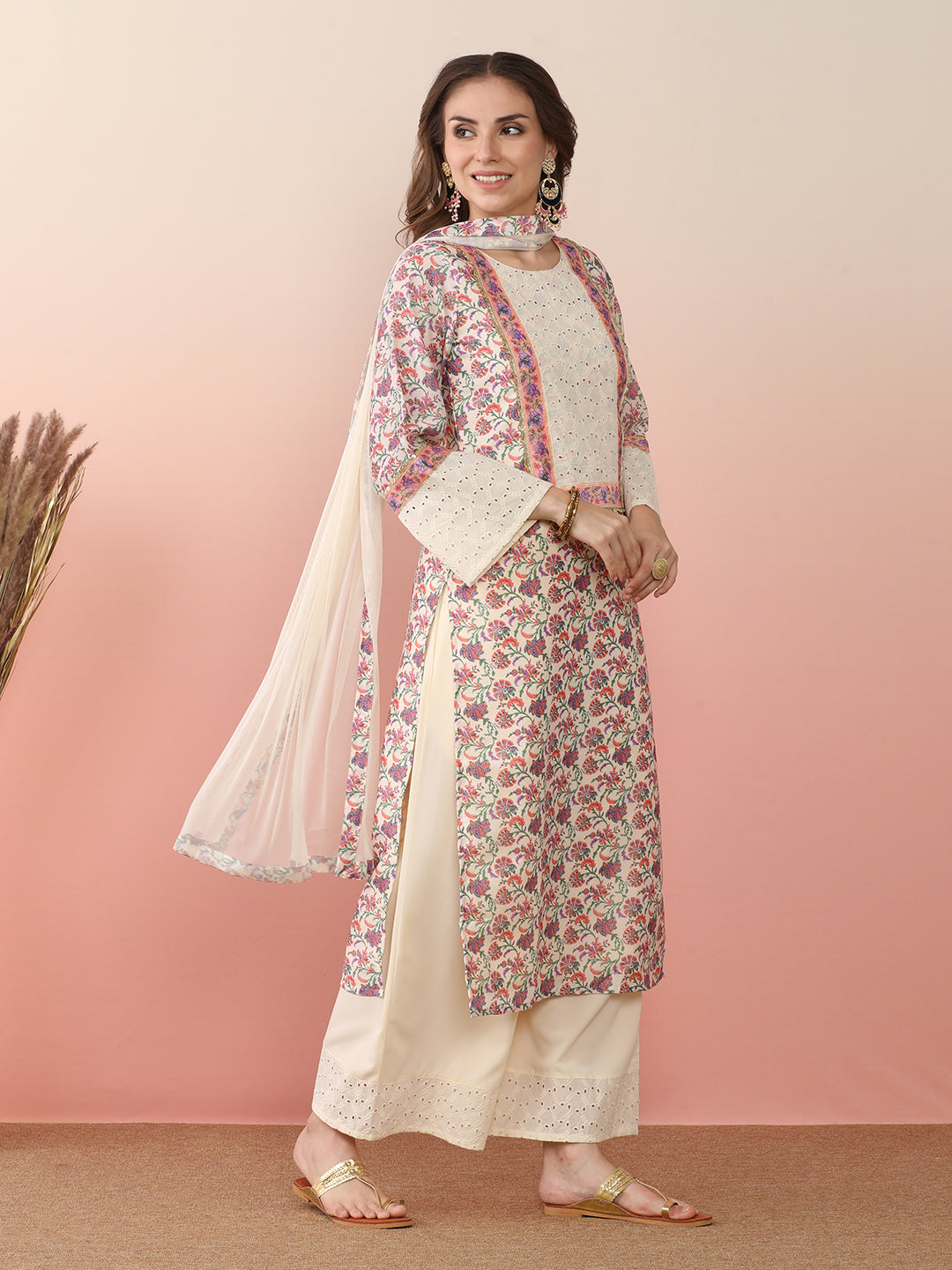 Floral Kurta and Palazzo Set: Stylish Women's Palazzo Sets