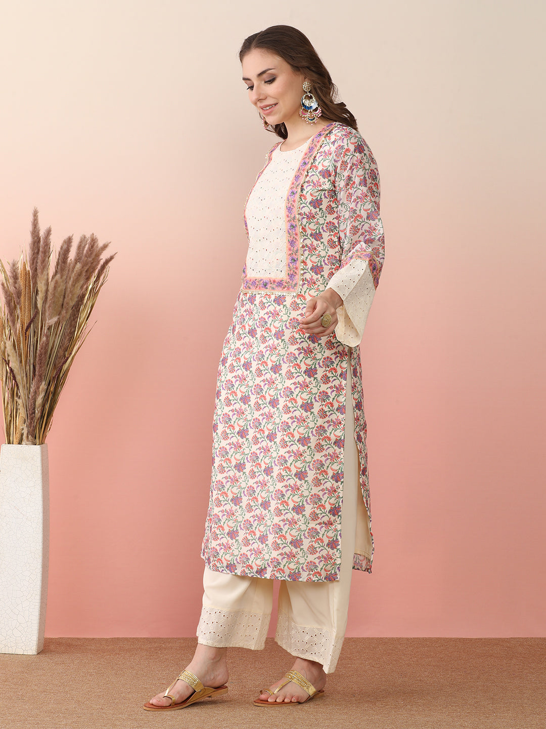 Floral Kurta and Palazzo Set: Stylish Women's Palazzo Sets