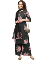 Black Printed Kurta Set for Women's-AHKUDUPZ-Combo-242