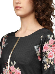 Black Printed Kurta Set for Women's-AHKUDUPZ-Combo-242
