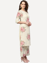 Off White & Pink Printed Kurta with Palazzos & Dupatta-AHKUDUPZ-Combo-243