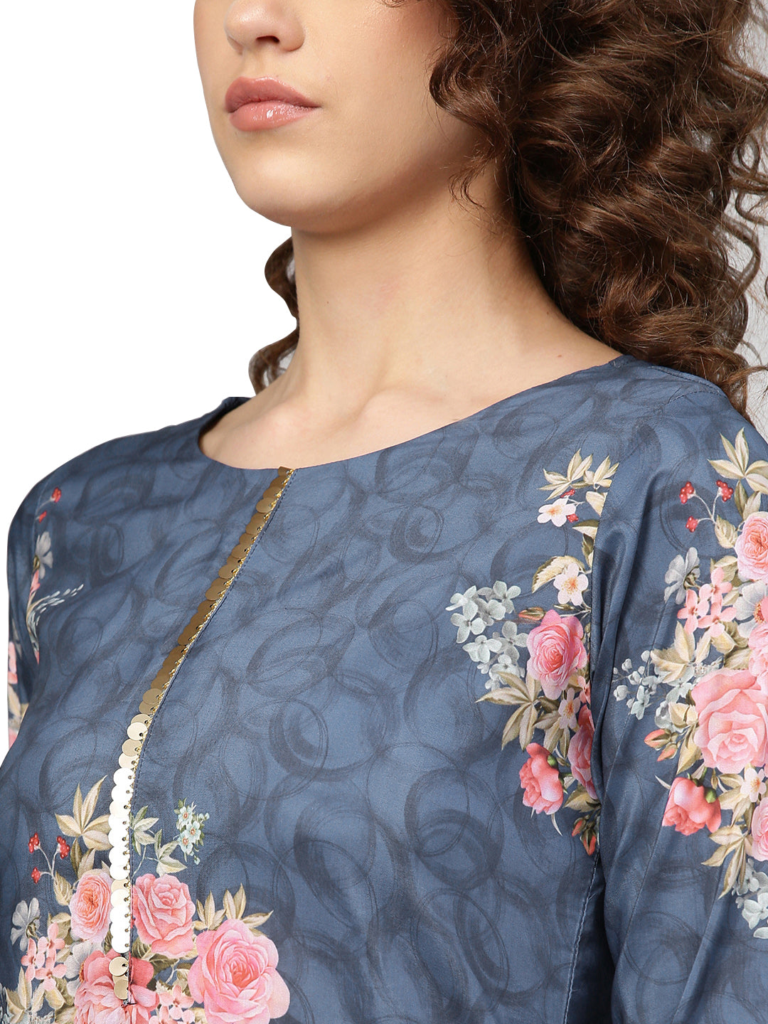 Stylish Blue & Pink Kurta Palazzo Set with Dupatta Online