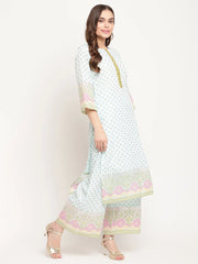 Blue Printed Regular Gotta Patti Kurta with Palazzos & With Dupatta-AHKUDUPZ-Combo-354