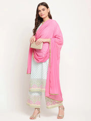 Blue Printed Regular Gotta Patti Kurta with Palazzos & With Dupatta-AHKUDUPZ-Combo-354