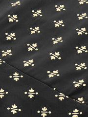 Women Black Ethnic Motifs Printed Empire Kurta with Sharara & With Dupatta-AHKUDUSH-COMBO-378