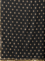 Women Black Ethnic Motifs Printed Empire Kurta with Sharara & With Dupatta-AHKUDUSH-COMBO-378