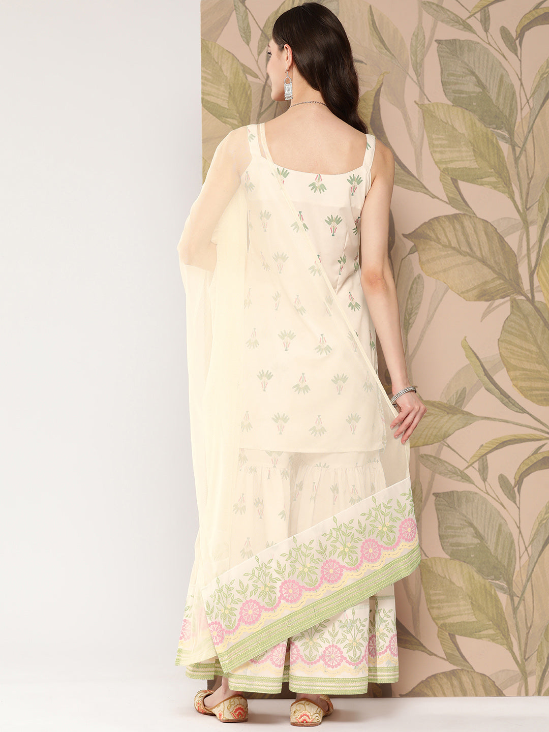 Off White Floral Sharara Set | Sharara Suits for Women Online
