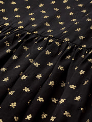 Women Black & Golden Printed Tiered Kurta with Sharara & Dupatta-AHKUDUSH-Combo-257