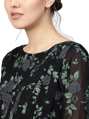 Women's Flared Georgette Kurta-AHKUGRPG-798