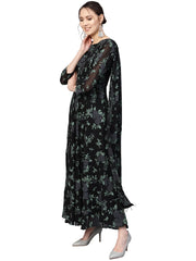 Women's Flared Georgette Kurta-AHKUGRPG-798