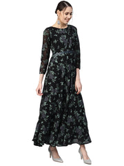 Women's Flared Georgette Kurta-AHKUGRPG-798