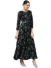 Women's Flared Georgette Kurta-AHKUGRPG-798