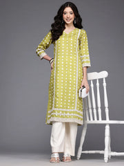 Women's Olive Fusion Kurta-AHKUMGDP-1159
