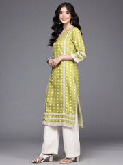 Women's Olive Fusion Kurta-AHKUMGDP-1159