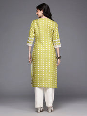 Women's Olive Fusion Kurta-AHKUMGDP-1159