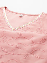 Women's Pink Fusion Kurta-AHKUORRP-1161