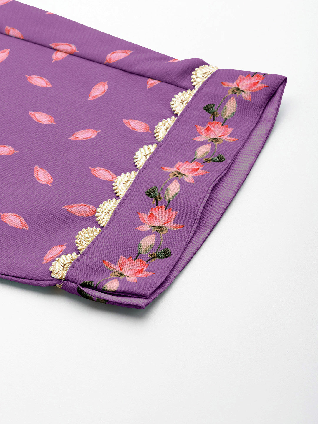 Women Floral Printed Panelled Gotta Patti Kurta with Trousers