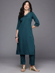 Womens Green Crepe Fusion Kurta Sets-AHKUPN-COMBO-1117