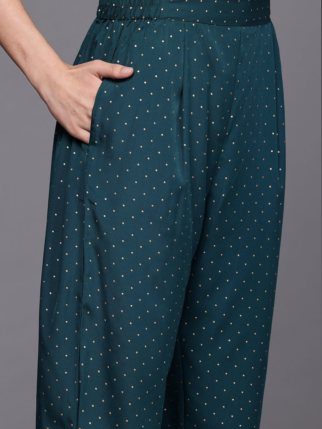 Womens Green Crepe Fusion Kurta Sets-AHKUPN-COMBO-1117