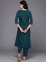 Womens Green Crepe Fusion Kurta Sets-AHKUPN-COMBO-1117