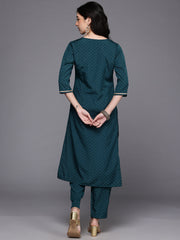 Womens Green Crepe Fusion Kurta Sets-AHKUPN-COMBO-1117