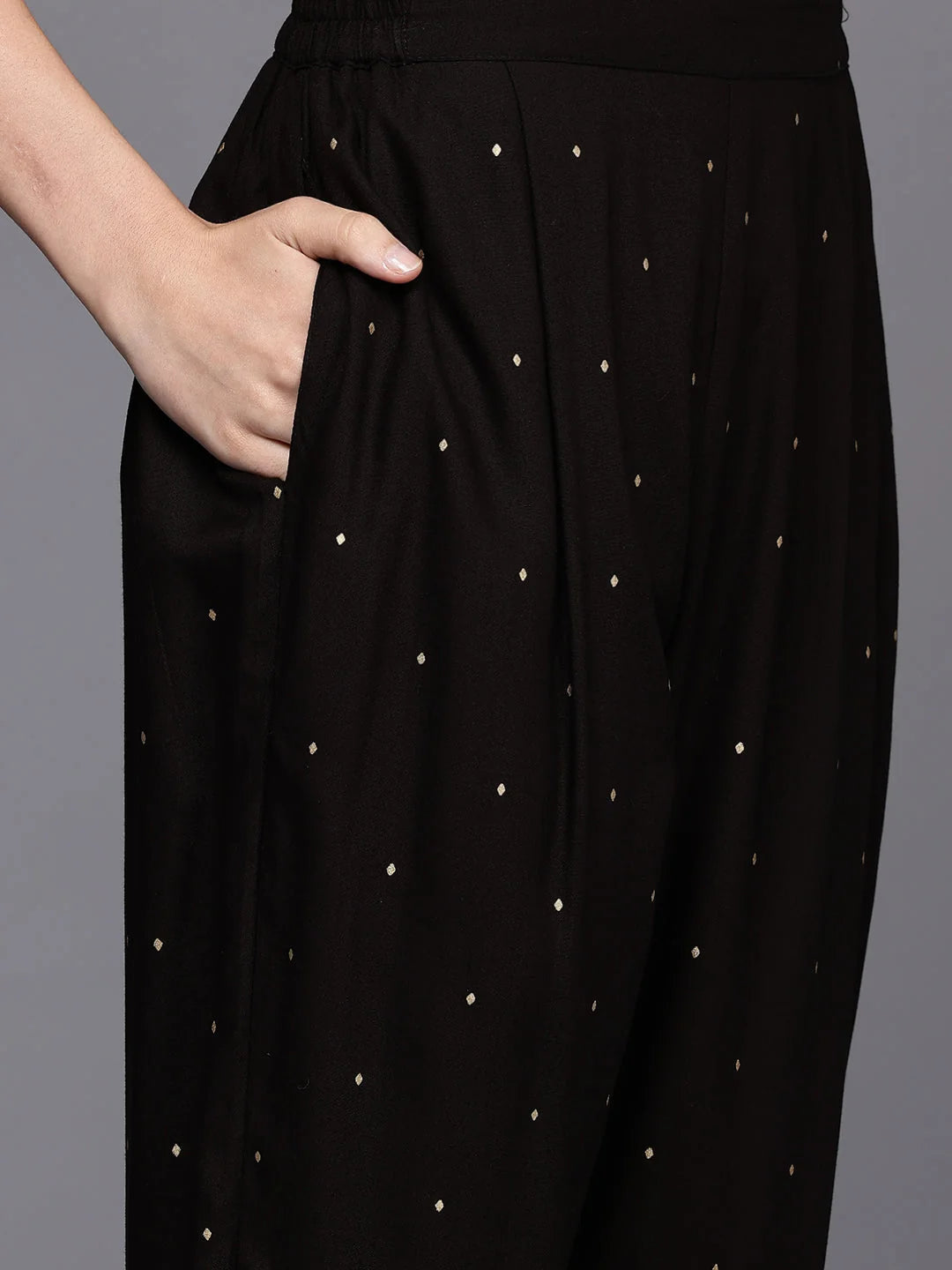 Womens Black Viscose Rayon Fusion Kurta Sets-AHKUPN-COMBO-1121