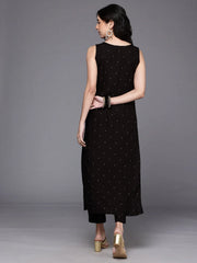 Womens Black Viscose Rayon Fusion Kurta Sets-AHKUPN-COMBO-1121