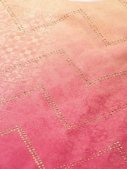 Pink & Golden Ombre Dyed Printed Kurta with Trousers-AHKUPN-COMBO-312