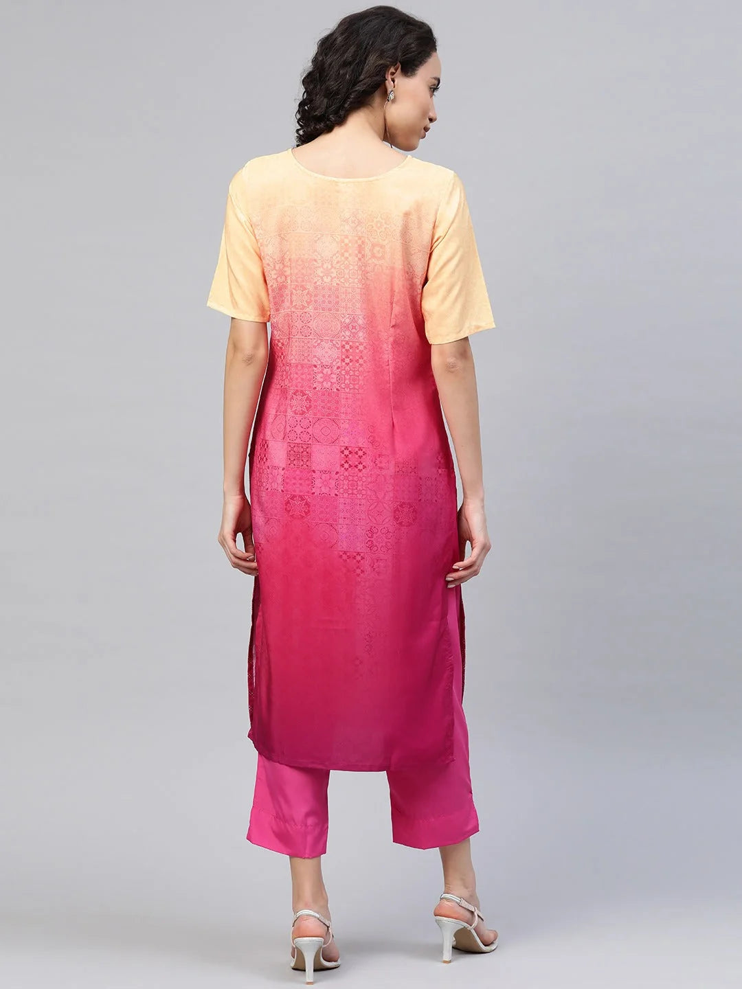 Pink Ombre Kurta Trouser Set | Designer Women's Kurta Sets