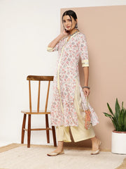 Pink Floral Printed Pleated Gotta Patti Kurta with Palazzos-AHKUPN-COMBO-593-ICH