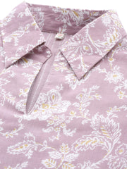 Floral Printed Regular Gotta Patti Pure Cotton Kurta With Salwar-AHKUPN-COMBO-678