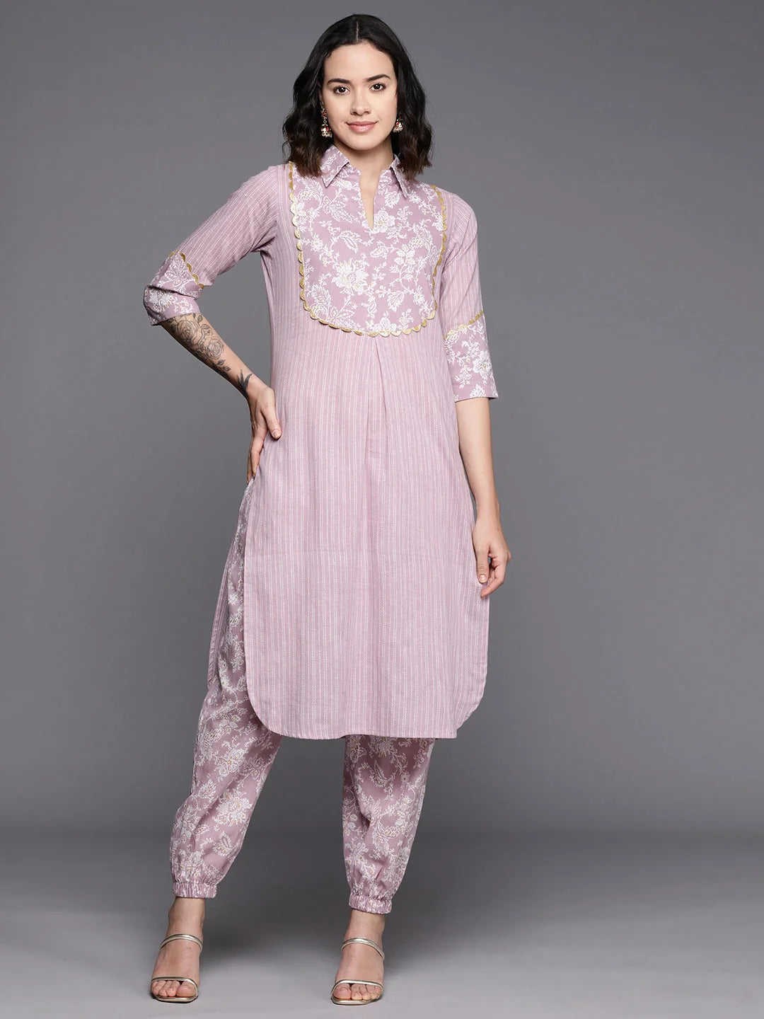 Floral Cotton Kurta Salwar Set | Indian Women's Kurta Sets