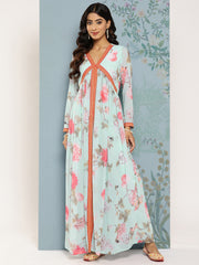 Floral Printed Empire Kurta With Trousers-AHKUPN-COMBO-727-ICH